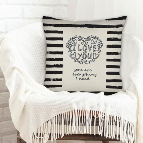 Housse de coussin pour décoration intérieure lavable en machine pour la Saint-Valentin, mariage, anniversaire, naissance de bébé (1/5)