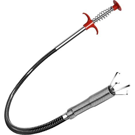 Déboucheur flexible à 4 griffes longueur 60cm, outil de récupération déchets pour évier cuisine lavabo toilettes tuyaux de drainage (1/5)