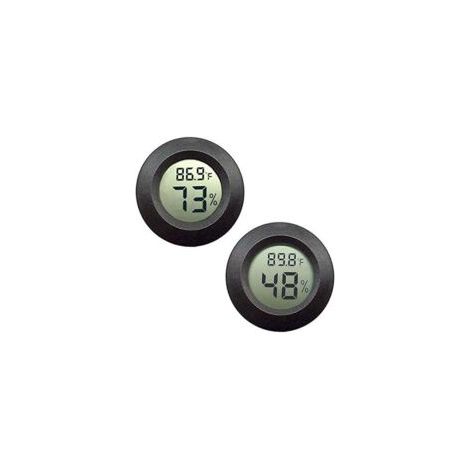 Mini-Hygrometer-Thermometer mit digitalem LCD-Display für Innen- und Außenbereich, geeignet für Luftbefeuchter, Luftentfeuchter, Gewächshäuser, Keller und Kinderzimmer, Schwarz – 2 Stück – Crezuo (1/4)