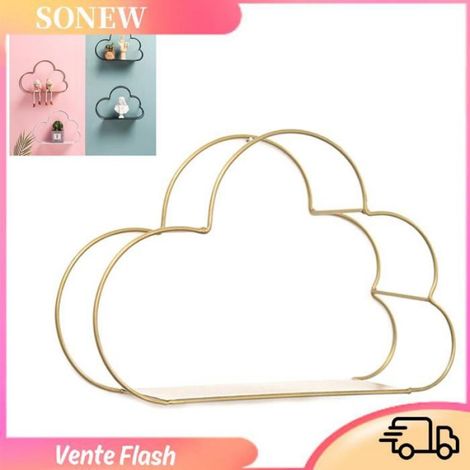 Sonew Étagère décorative en forme de nuage Étagère décorative nordique en forme de nuage de fer, support de deco lit cuivre (1/5)