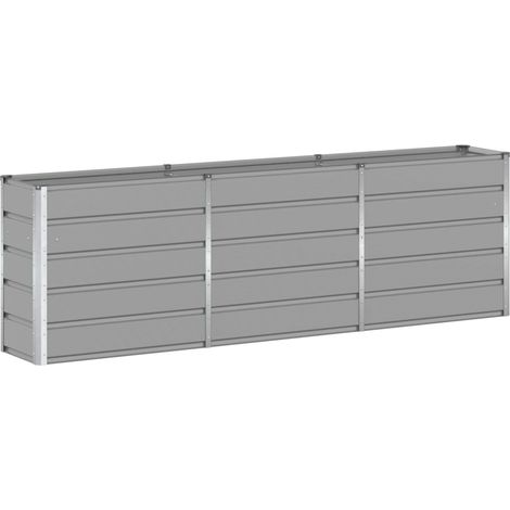 Jardinière Gris clair 240 x 40 x 75 cm Acier vidaXL