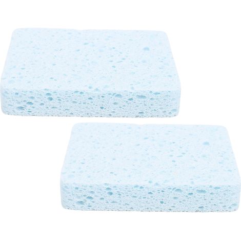Lot de 2 éponges rectangulaires pour artistes, haute élasticité, réutilisables et portables, absorbantes, avec boîte de rangement pour la peinture (bleu). (1/5)