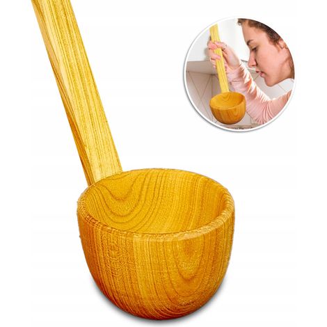 Cucharón de madera para sopa, cucharón grande, 39 cm (1/5)