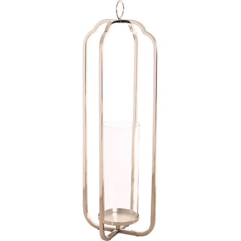 Photophore en acier chromé et verre style moderne argenté - argent chromé et verre transparent (1/4)