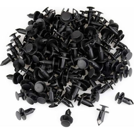 120 pièces Clips de fixation Rivet de Fixation en Plastique pour la Voiture Noir Voiture Clips Agrafe Rivets Plastiques orte Aile 8mm Trou Poussoir Plastique Rivets Fixation—— (1/5)