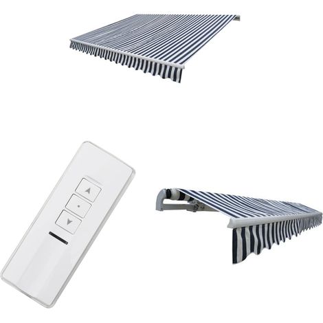 Gelenkarmmarkise Motorisiert 400 cm Blau/Weiß - Markise - Gartensonnensegel - Sonnenschirm - Outdoor Dekoration - Terrassenüberdachung - Home & Living (1/3)