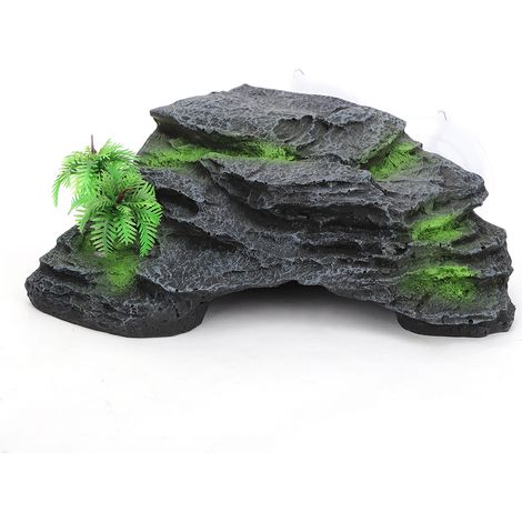 Tortue artificielle en résine pour aquarium, grimpant à une échelle de terrasse et à une grotte, décoration pour aquarium. (1/5)