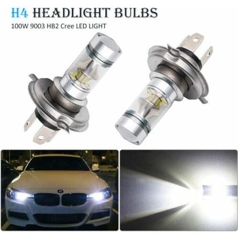 Ampoules LED H4 100W 6000K – 20 SMD – 1800LM – Installation Plug and Play – Compatible 12V-24V – Performance durable - 20SMD-Karteo (1/2)