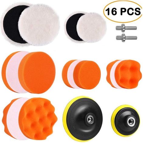 3" & 5" Auto-Poliersets, 16 Schaumstoffpads fürs Auto, Pufferpad-Set, Metall-Polierpads (1/4)