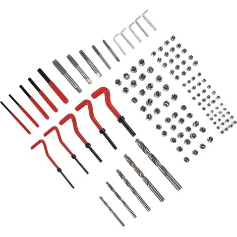 Kit de réparation de filetage 125 pièces, outil de restauration, clé, jeu de forets hélicoïdaux M5 M6 M8 M10 M12 (1/5)