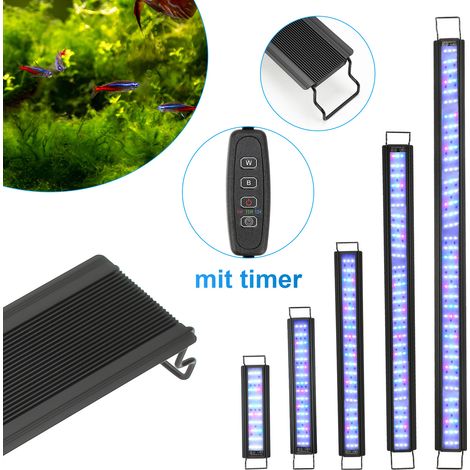 Wolketon Lampe LED aquarium couleur avec support et minuterie, éclairage décoratif, 36W (1/5)