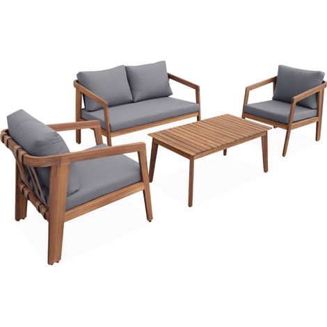 sweeek - Gartenmöbelset für 4 Personen aus Akazienholz (1/5)