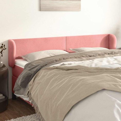 vidaXL Cabecero de terciopelo rosa 203x23x78/88 cm (1/5)