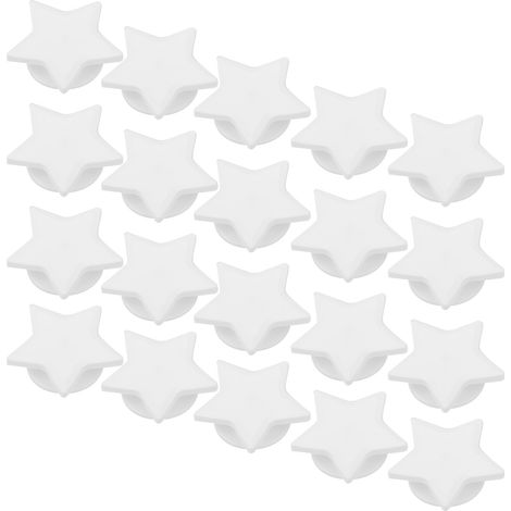 20 butées de porte adhésives pour protection murale, amortisseurs de chocs, protection pour poignées de placard (étoile blanche) (1/5)