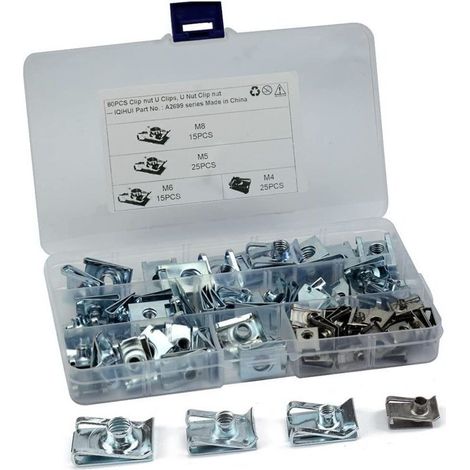 Lot de 80 écrous de carrosserie en acier inoxydable 304 – 4 tailles M4/M5/M6/M8 – Fixation rapide pour véhicules – Résistance accrue (1/2)