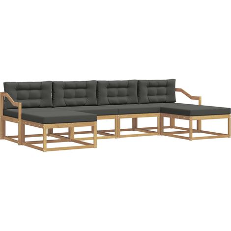 Ensemble de canapés d'extérieur 6 pc Blanc et anthracite vidaXL
