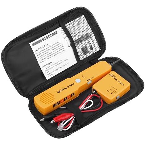 Circuit Tester, Wire Tracer, Tone Generator, Probe Kit, Search and Trace Wire, Suitable for Network Telephone Lines, Coaxial, Automotive, with RJ11 Plugs and Crocodile Clips (1/5)