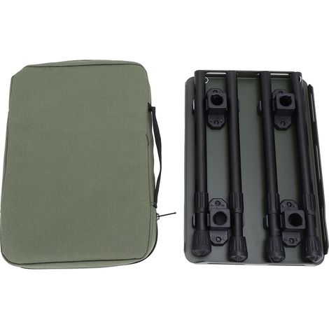 Tabouret de camping pliable en alliage d'aluminium et tissu Oxford, léger, supportant jusqu'à 150 kg, hauteur réglable, avec sac de rangement. Tabouret de pêche pour activités de plein air, vert foncé (1/5)