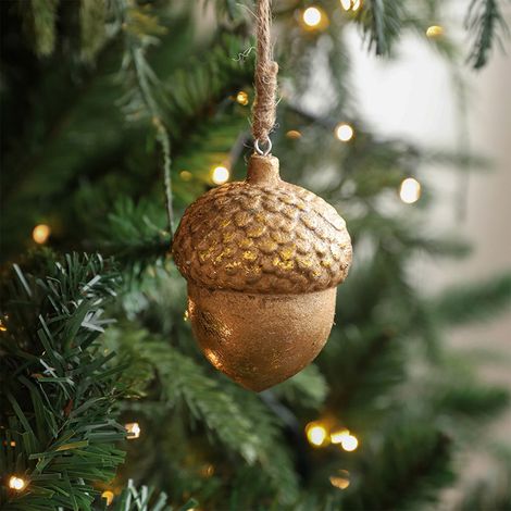 Ornement De Noël En Forme De Gland - Décoration Festive Pour Arbre, Porte, Centre Commercial Et Fête - Lot De 6 (1/5)