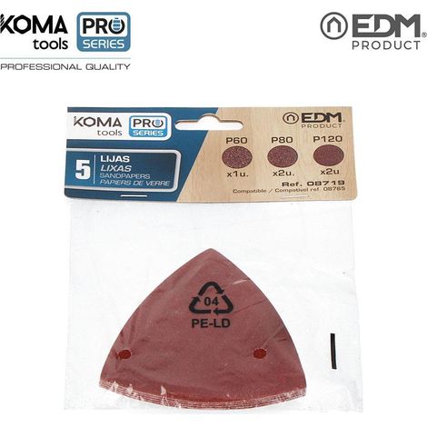 Confezione da 5 carte abrasive per Multitool 08765 KomaTools