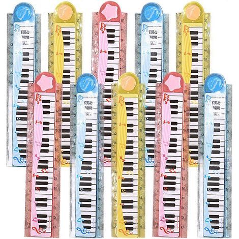 Set mit 10 multifunktionalen Linealen für Kinder und Schüler, ideal für den täglichen Gebrauch. – 32 x 2 cm – Farbe zufällig (1/2)