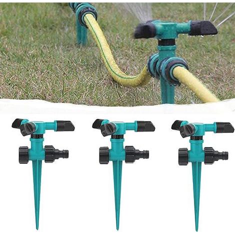 Arroseur de pelouse automatique à 360° (3 pièces), arroseur rotatif à trois bras, système d'arrosage automatique, utilisable pour l'irrigation des jardins et des pâturages. (1/5)