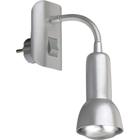 Steckerleuchte Steckerlampe Flexarm 1xE14 25W Wippschalter Titan Briloner