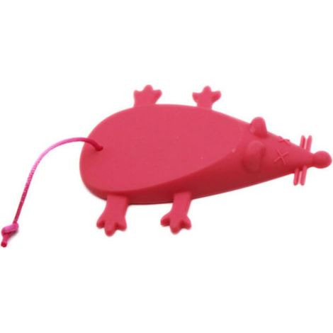 Butée de porte Healeved en silicone rouge forme souris, avec protection anti-pincement et motif chat