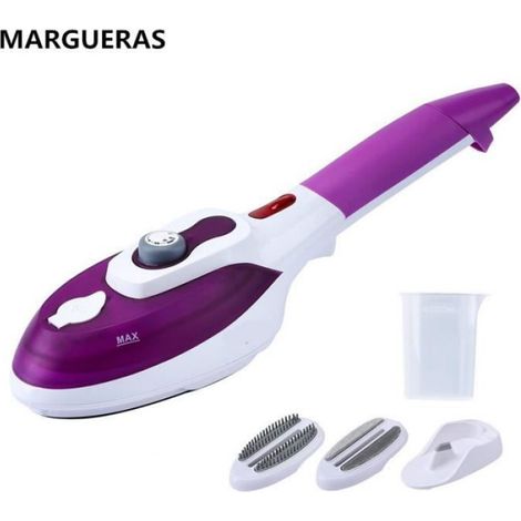 Defroisseur Vapeur Portable - Fer à Vapeur 2 en 1 Pour Tissus Plats ou Suspendus - 30 ml - 1000 W - Blanc (1/4)