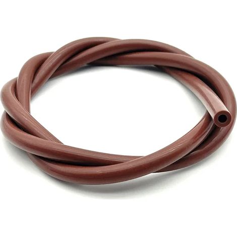 Tube en silicone alimentaire coloré, marron, diamètre intérieur 2 mm x diamètre extérieur 4 mm, 1 m. Haute élasticité, non toxique et inodore. Peut servir d'accessoire pour paille.