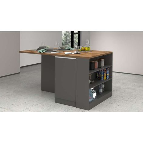 Web Furniture Isola Credenza Antracite e Rovere Wotan - 160x90x90 cm (1/5)