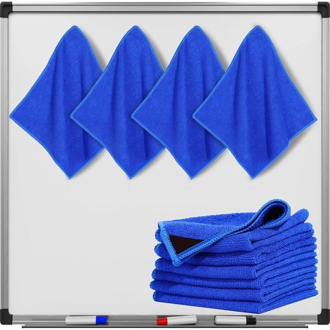 8 Packs Chiffon de Nettoyage Magnétique Gomme Effaçable à Sec en Microfibre Gomme Magnétique de Tableau Blanc Sèche Lavable Réutilisable pour Salle de Classe, 10 x 9,25 Pouces (Bleu) (1/4)