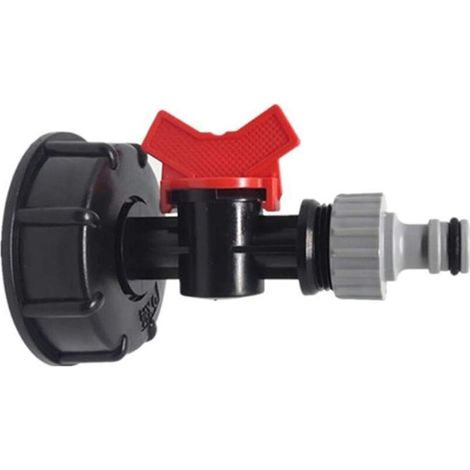 YMYNY IBC Adaptateur pour réservoir d'eau de jardin IBC S60X6 avec robinet et raccord (1/5)