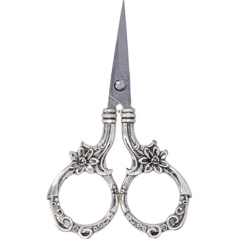 Vintage Flower Scissors DIY European Style Needlework Embroidery Retro Craft CollectionSilver (1/5)