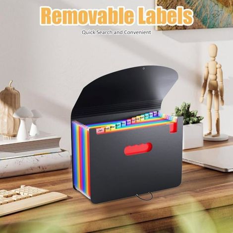 Trieur 12 Compartiments A4, Trieur à Soufflets Classeur Rangement, Extensible Classeur A4 Range, Document Sorter avec Couv CLASSEUR (1/5)