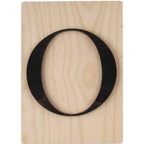 Lettre en bois déco - RAYHER - O - 14,9 x 10,5 cm - Noir (1/2)