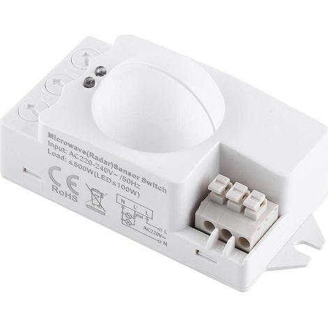 Pcs 360 degrés Intelligente 500 W Micro-Ondes détecteur lumière Interrupteur à Haute sensibilité Radar Détecteur Mouvement Armoire Salle de Bain Garage Escaliers Couloir Utilisation (1/5)
