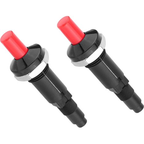 Lot de 2 allumeurs piézo à bouton-poussoir, remplacement universel pour allumage par étincelle pour barbecue à gaz, cheminée, four, noir (1/5)