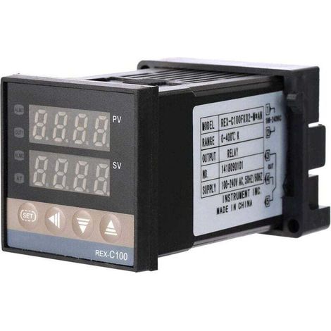 REX-C100FK02-MAN 0 ℃ - 400 ℃ Thermostat Numérique Régulateur de Température LED Digital avec Alarme Contrôleur de Température LED PID (1/4)