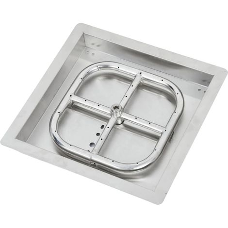 Brûleur de foyer, kit à encastrer, compatible avec le gaz naturel et le propane, Carré sans tube (1/2)