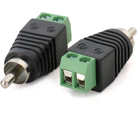 Solderless male RCA connector for AV video head, green male RCA terminal, AV monitoring accessory connector (1/5)