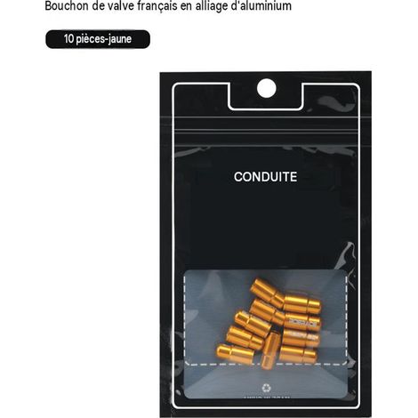 10 farbige Aluminium-Fahrradventilkappen, Staubkappen für Presta-Ventile, Radzubehör für Rennräder und Mountainbikes, Gold (1/2)