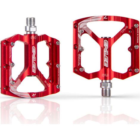Jeu de 1 paire, accessoires vélo, pédales VTT, pédales SUFUL, pédales aluminium CNC, plaque de protection anti-oxydation 9/16 pouces, pour vélo de route. (rouge) (1/5)