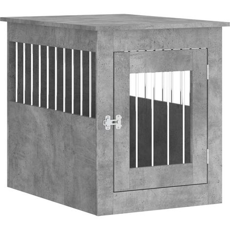Meuble de cage pour chiens gris béton 55x75x65 cm (1/5)