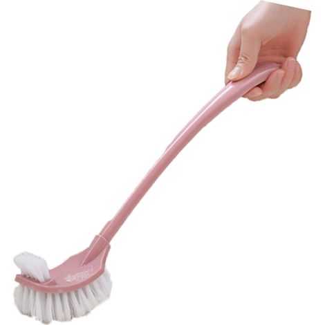 Scopa per WC creativa con supporto, a doppia faccia, stile europeo, set per il bagno, rosa
