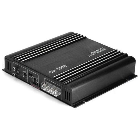 pour amplis de voiture Amplificateur de voiture stéréo 12 V, 3800 W amplificateur de puissance Audio 2 canaux 12 V noir en alliage d'aluminium voiture Hifi ampli stéréo