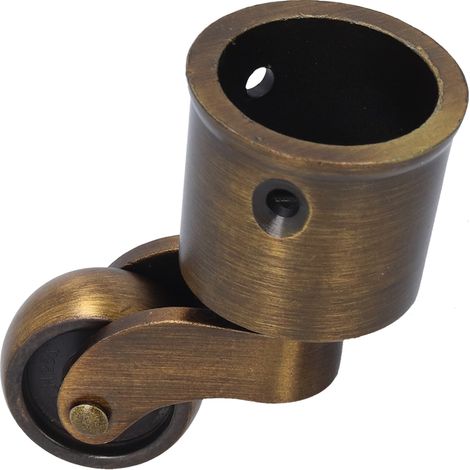 Roulettes à cuvette rondes en alliage de zinc, finition mate vintage, robustes, durables, stables et silencieuses. (1/5)