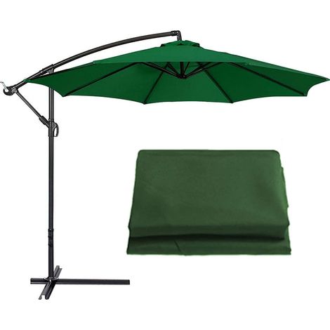 Housse de rechange pour parasol - 8 baleines - 3 m - Imperméable - Résistant aux UV - Tissu de rechange (Vert) (1/5)