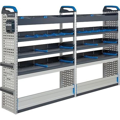 Bloc d'aménagement rayonnage 1972x1342x381mm – 4 tablettes réglables – Charge maximale 59,66 kg – Système L-BOXX compatible – Sortimo (1/2)