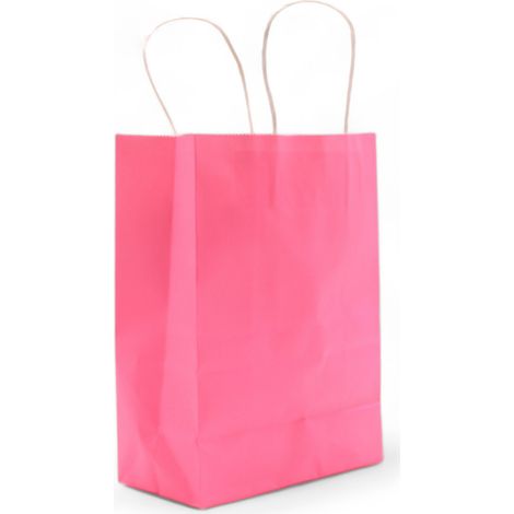 Bolsa de Papel con Asa (16x22x8cm) - Rosa (130g)